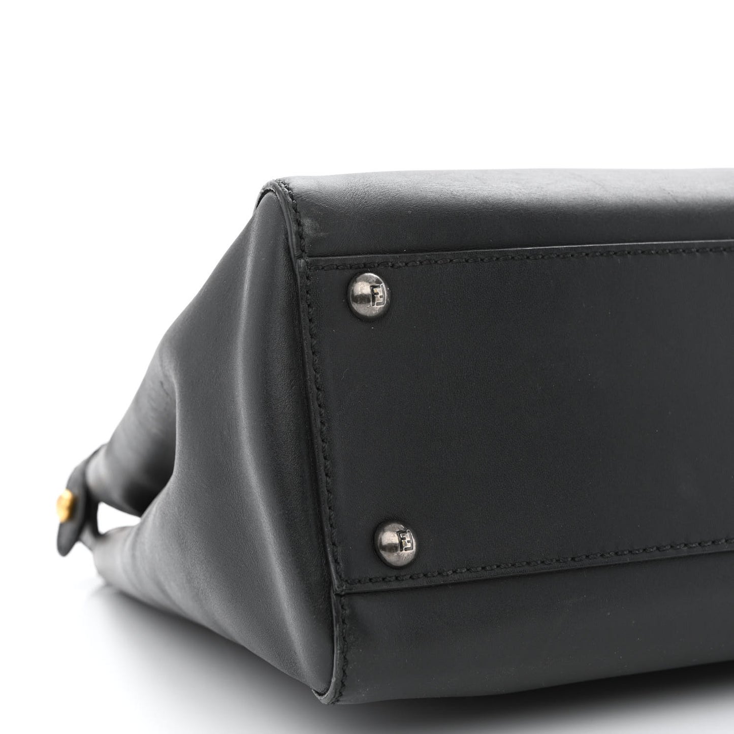 Vitello Suede Medium Peekaboo Iconic Satchel Black
