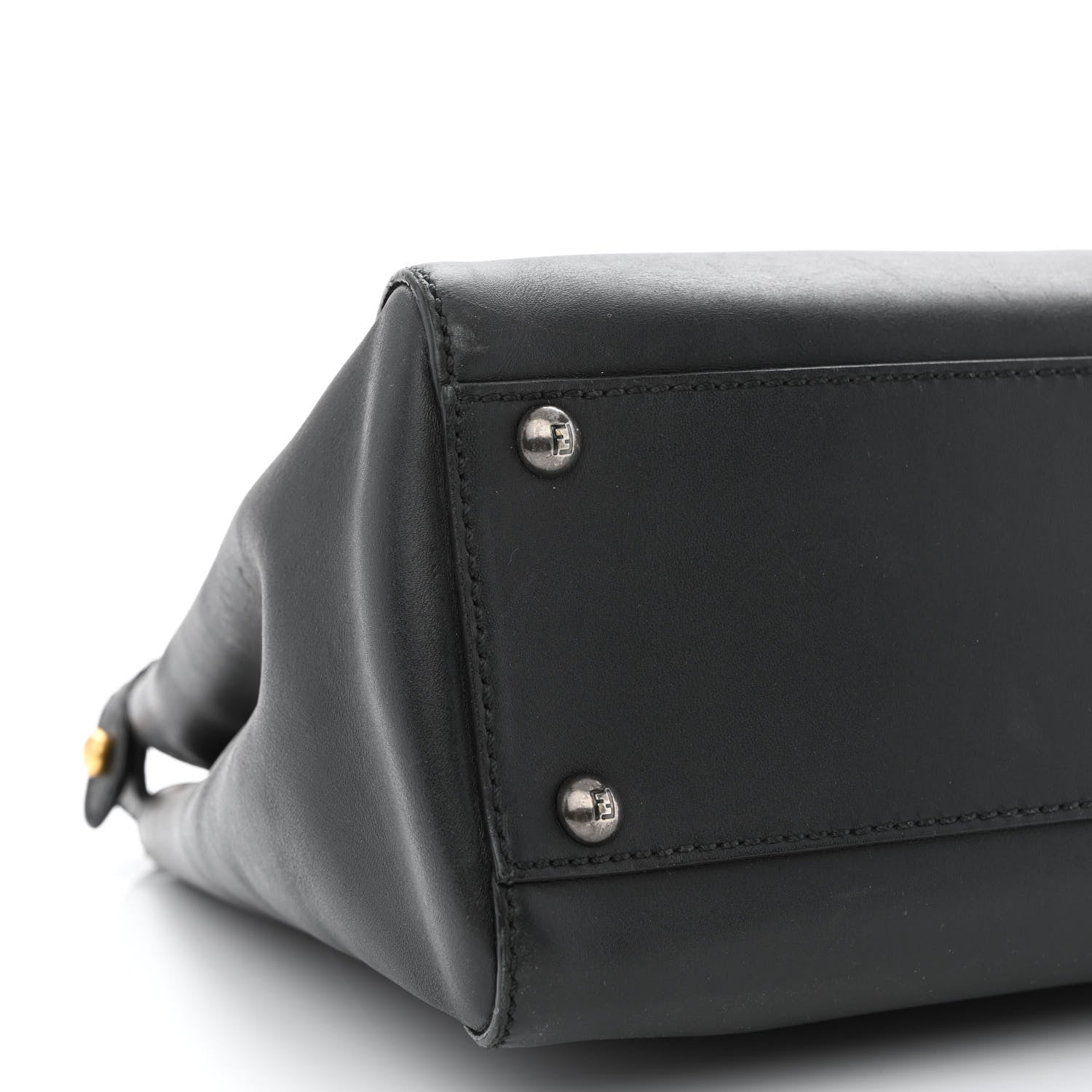 Fendi Vitello Suede Medium Peekaboo Iconic Satchel Black 10 of 11