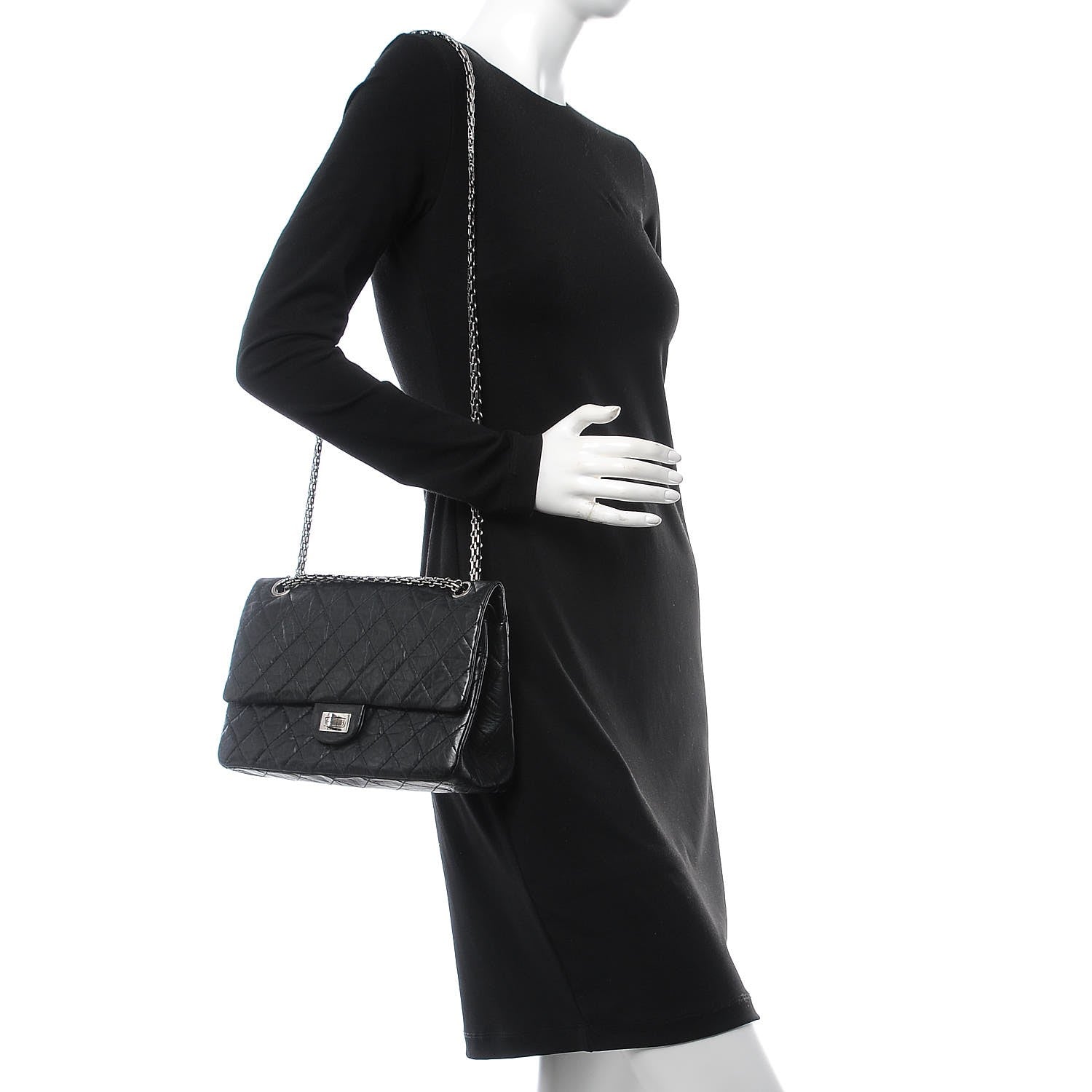 Chanel Aged Calfskin Quilted 2.55 Reissue 226 Flap Black 2 of 8