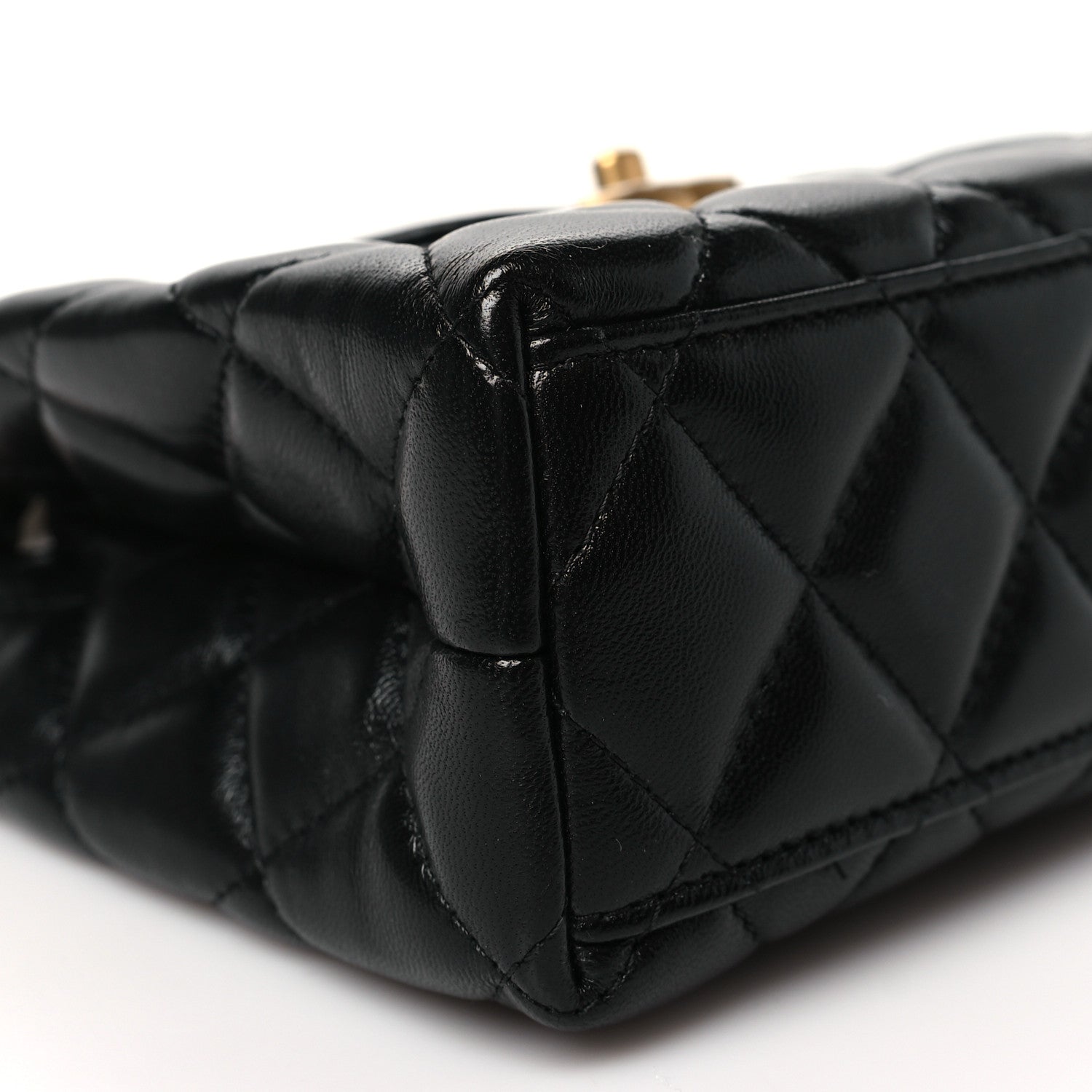 Chanel Shiny Aged Calfskin Quilted Nano Kelly Shopper Black 9 of 11