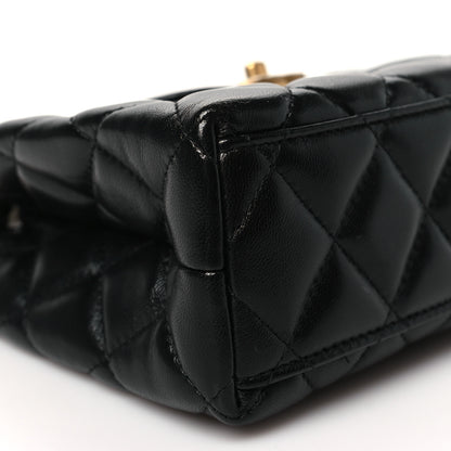 Chanel Shiny Aged Calfskin Quilted Nano Kelly Shopper Black 9 of 11