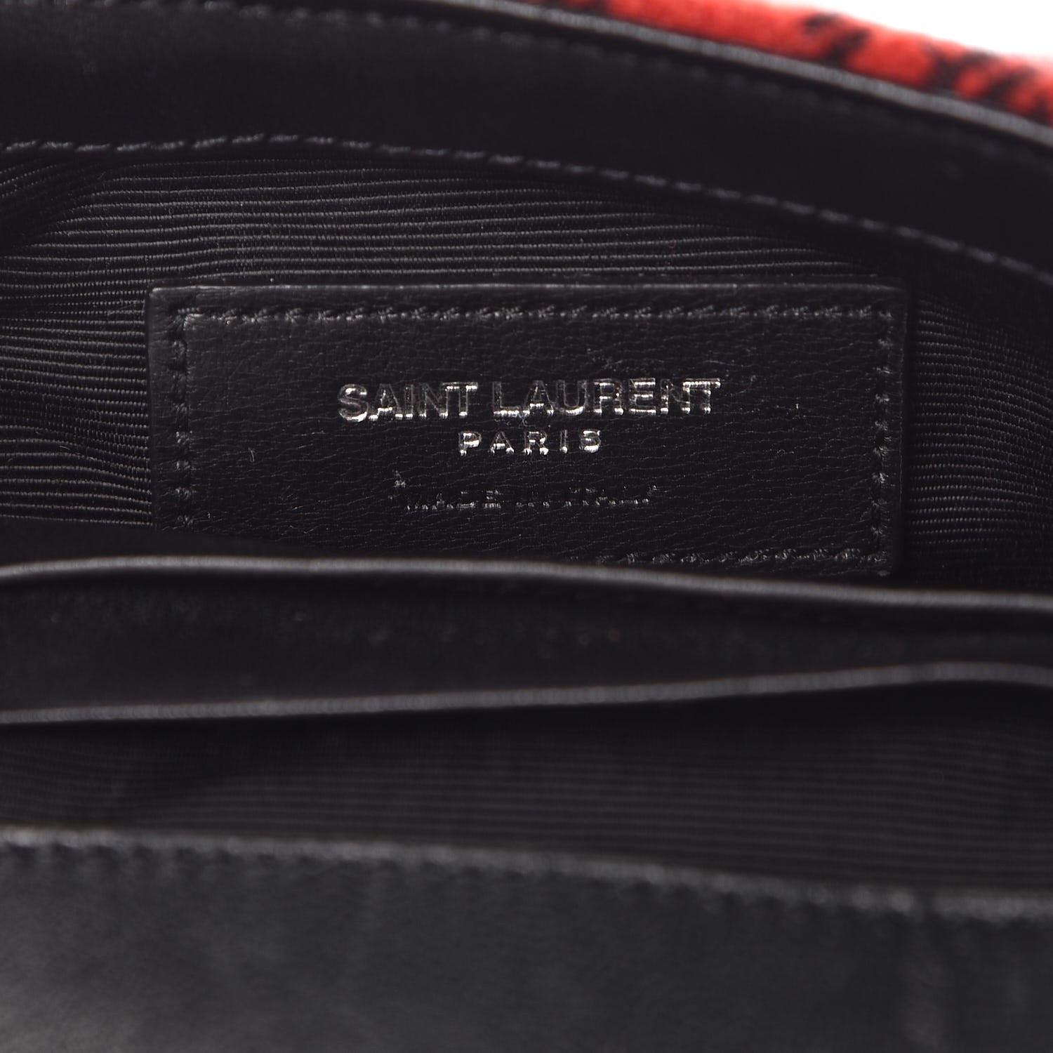 Saint Laurent Wool Matelasse Chevron Classic Monogram Baby Chain Bag Red Black 7 of 8
