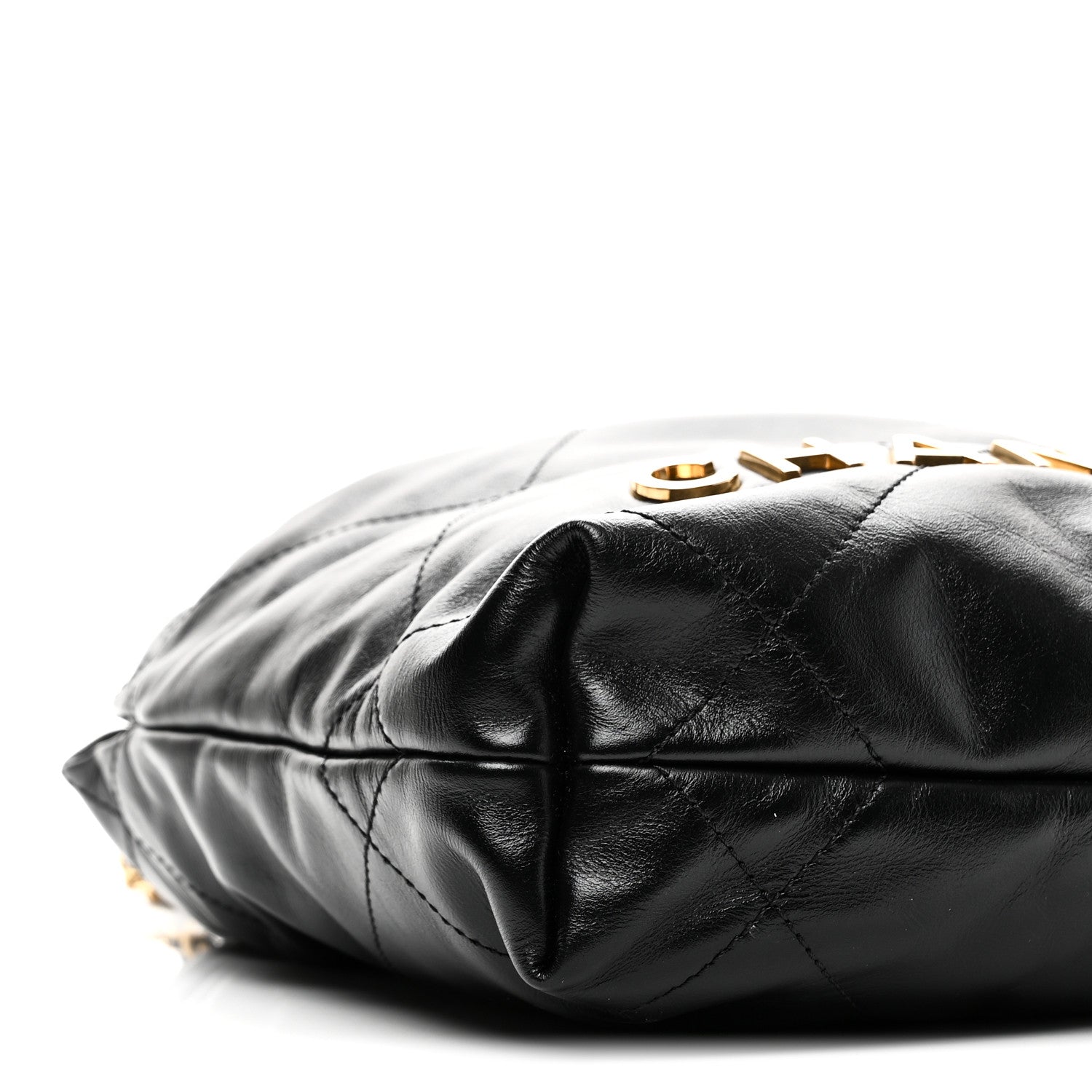 Chanel Shiny Calfskin Quilted Pearl CC Chain Mini Chanel 22 Black 9 of 10