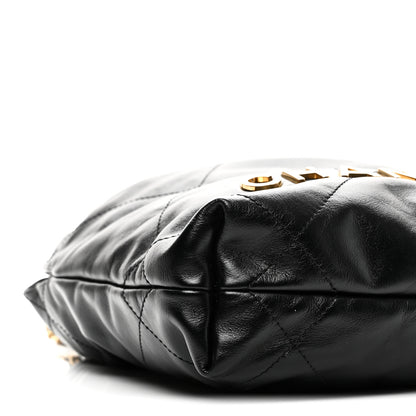 Chanel Shiny Calfskin Quilted Pearl CC Chain Mini Chanel 22 Black 9 of 10