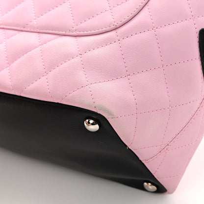Chanel Calfskin Quilted Medium Cambon Tote Pink Black 11 of 16