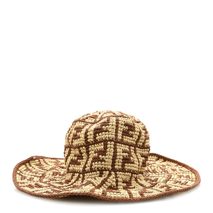 Fendi Cotton Viscose FF Woven Bucket Hat M Brown 3 of 9