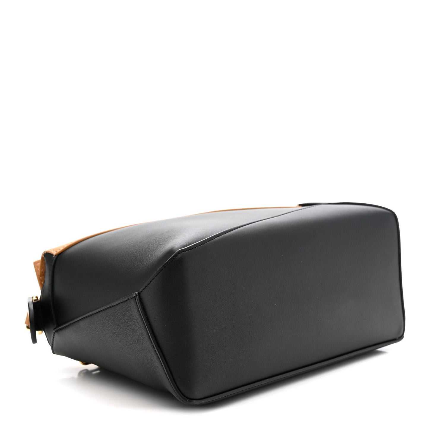 Calfskin Small Puzzle Edge Bag Warm Desert Black