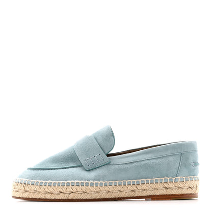 Hermes Suede Calfskin Womens Trip Espadrilles 36 Vert D'Eau 1 of 9