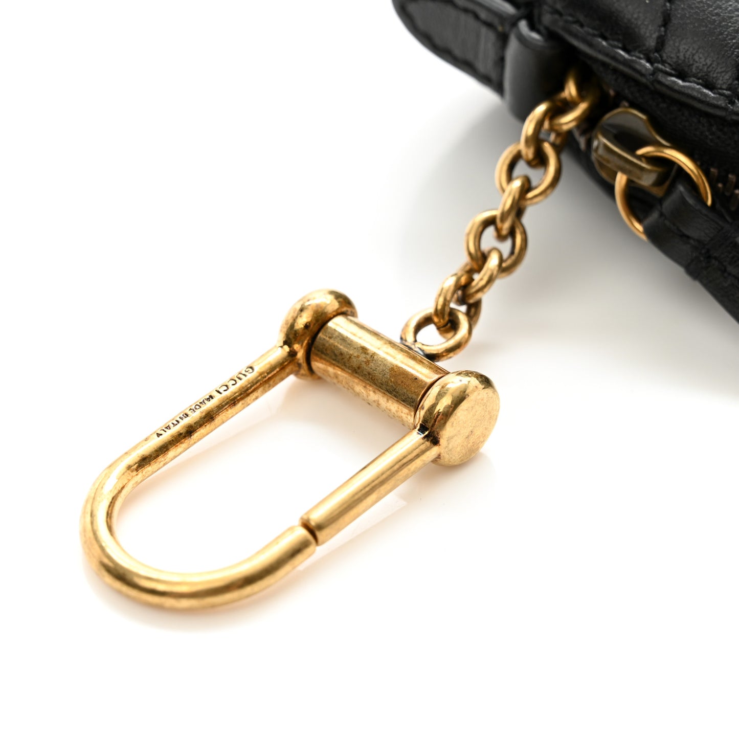 Calfskin Matelasse GG Marmont Key Pouch Black