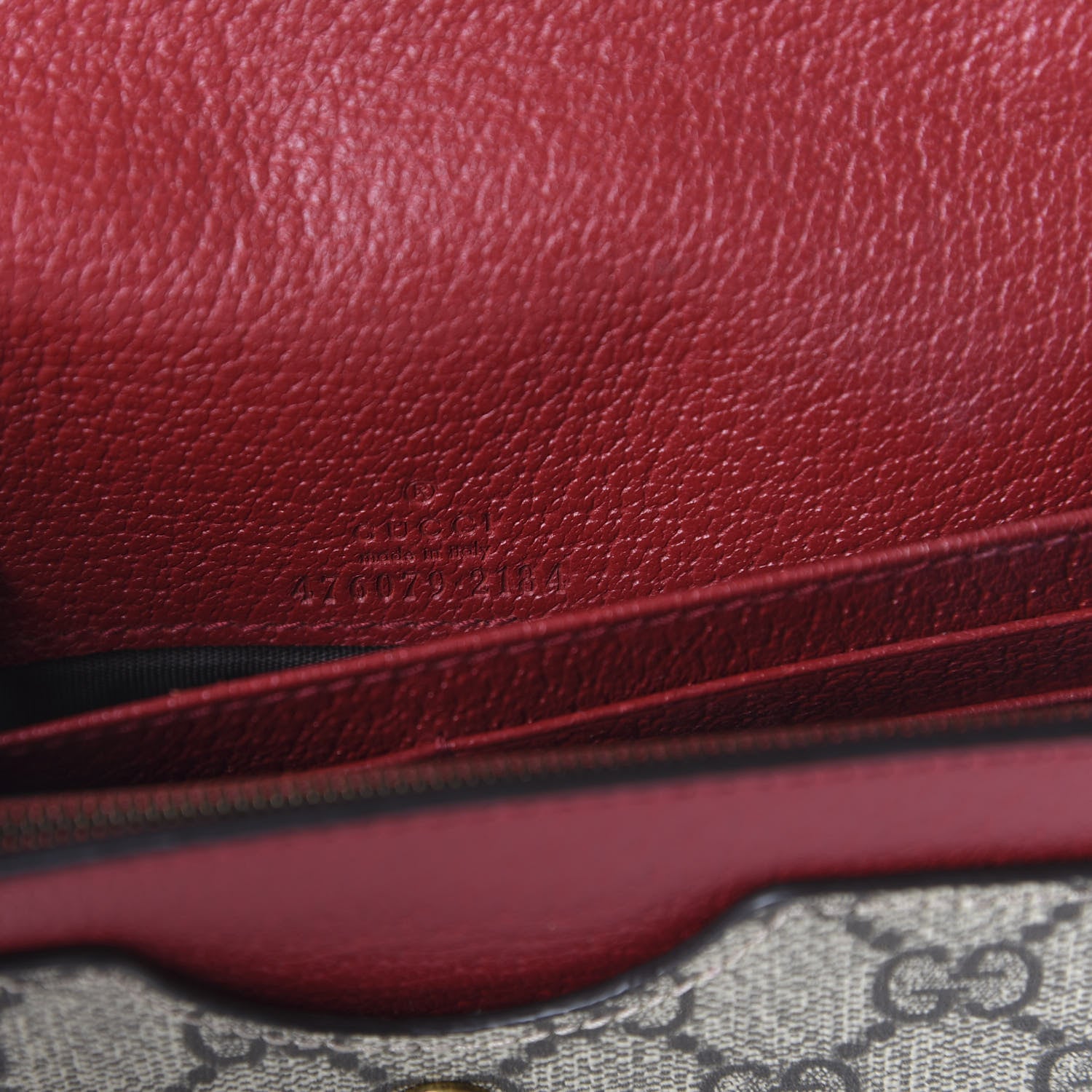 Gucci GG Supreme Monogram Web Queen Margaret Chain Wallet Red 8 of 9