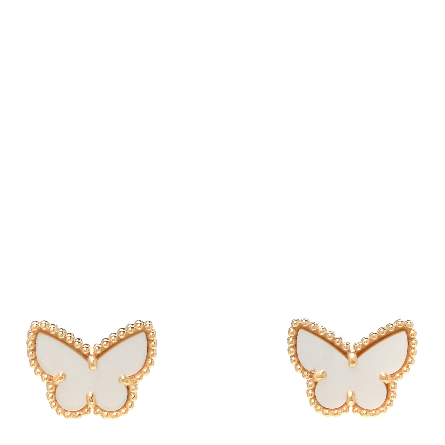 18K Yellow Gold Mother of Pearl Sweet Alhambra Butterfly Earrings