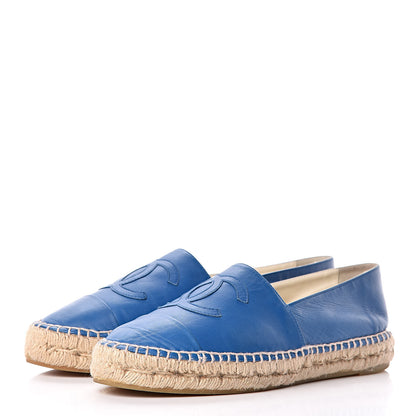 Chanel Lambskin CC Espadrilles 40 Blue 3 of 13