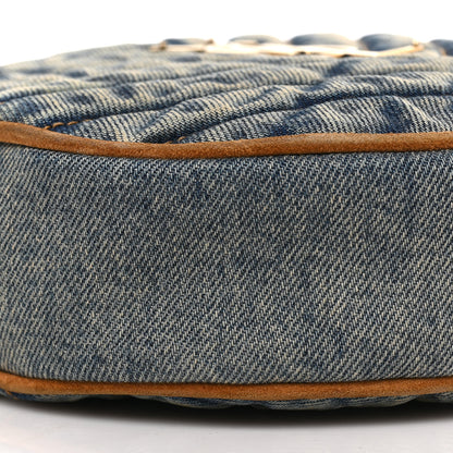 Saint Laurent Denim Quilted Monogram Round Crossbody Bag Rodeo Blue 7 of 8