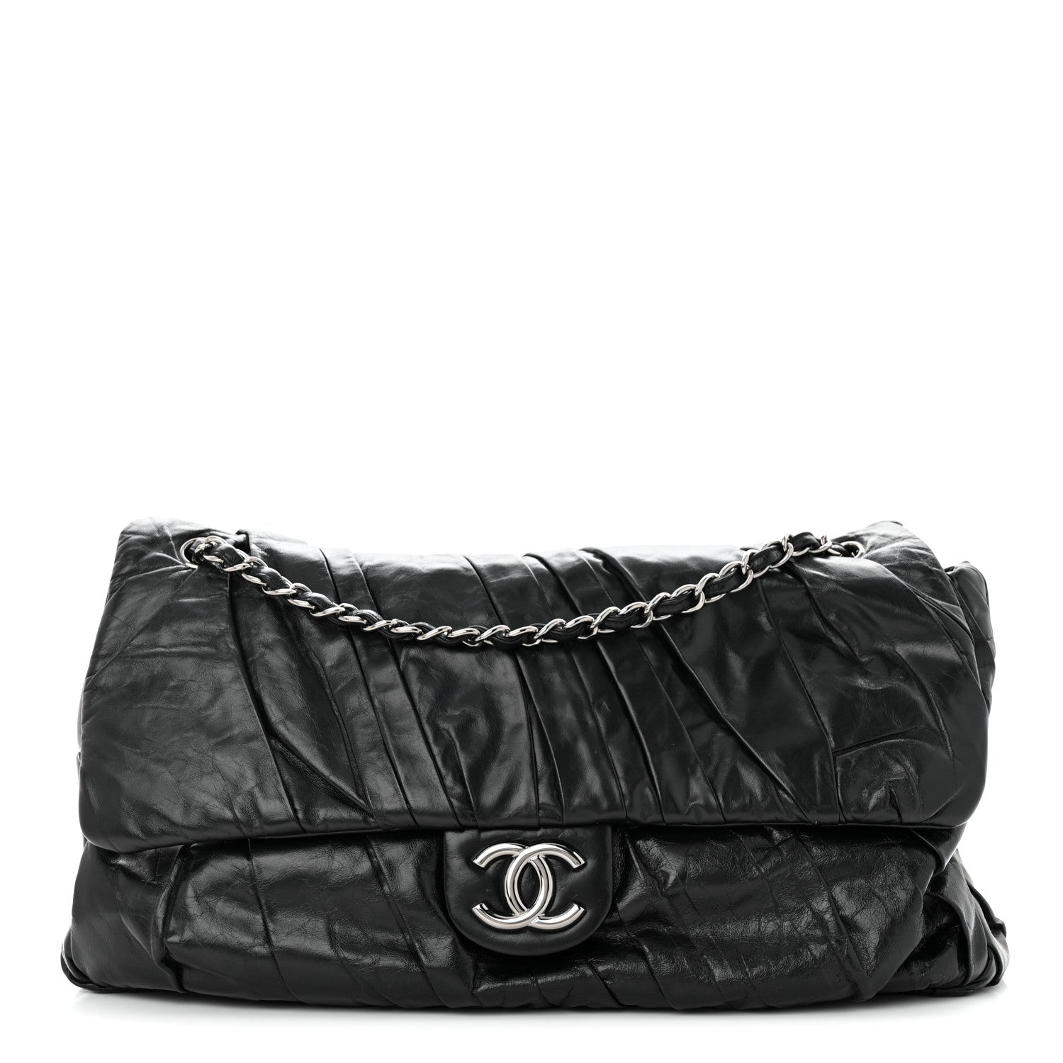 Chanel Glazed Calfskin Twisted Maxi Flap Black 1 of 19