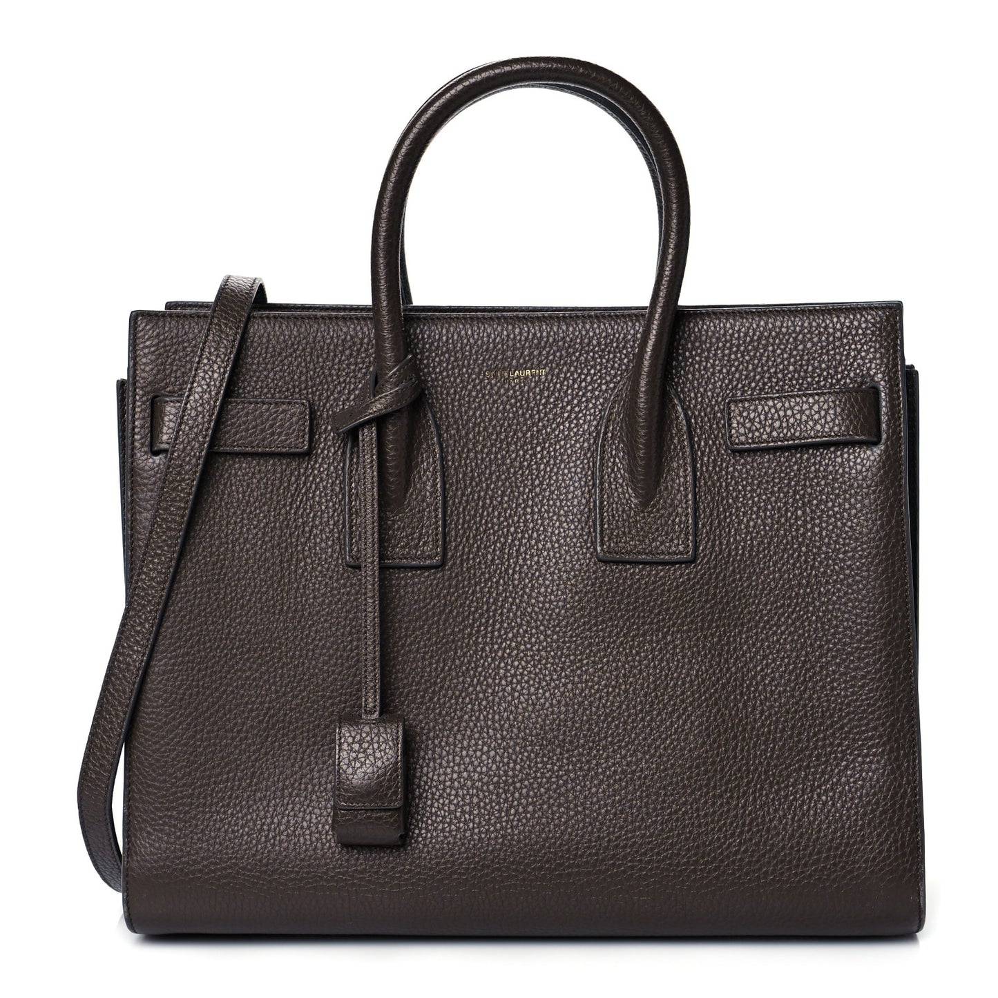 Grained Calfskin Small Sac De Jour Fog Dark Brown