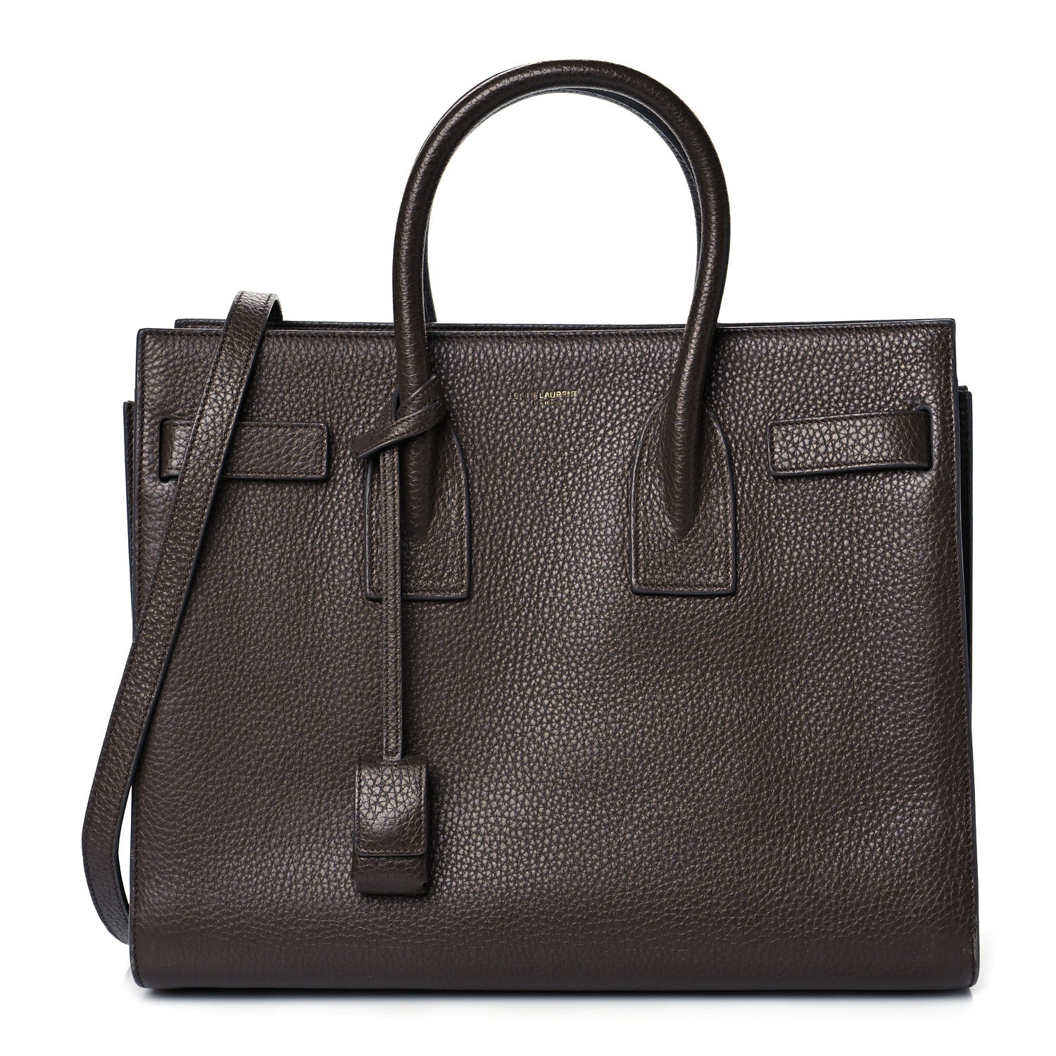 Saint Laurent Grained Calfskin Small Sac De Jour Fog Dark Brown 1 of 10