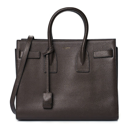 Saint Laurent Grained Calfskin Small Sac De Jour Fog Dark Brown 1 of 10