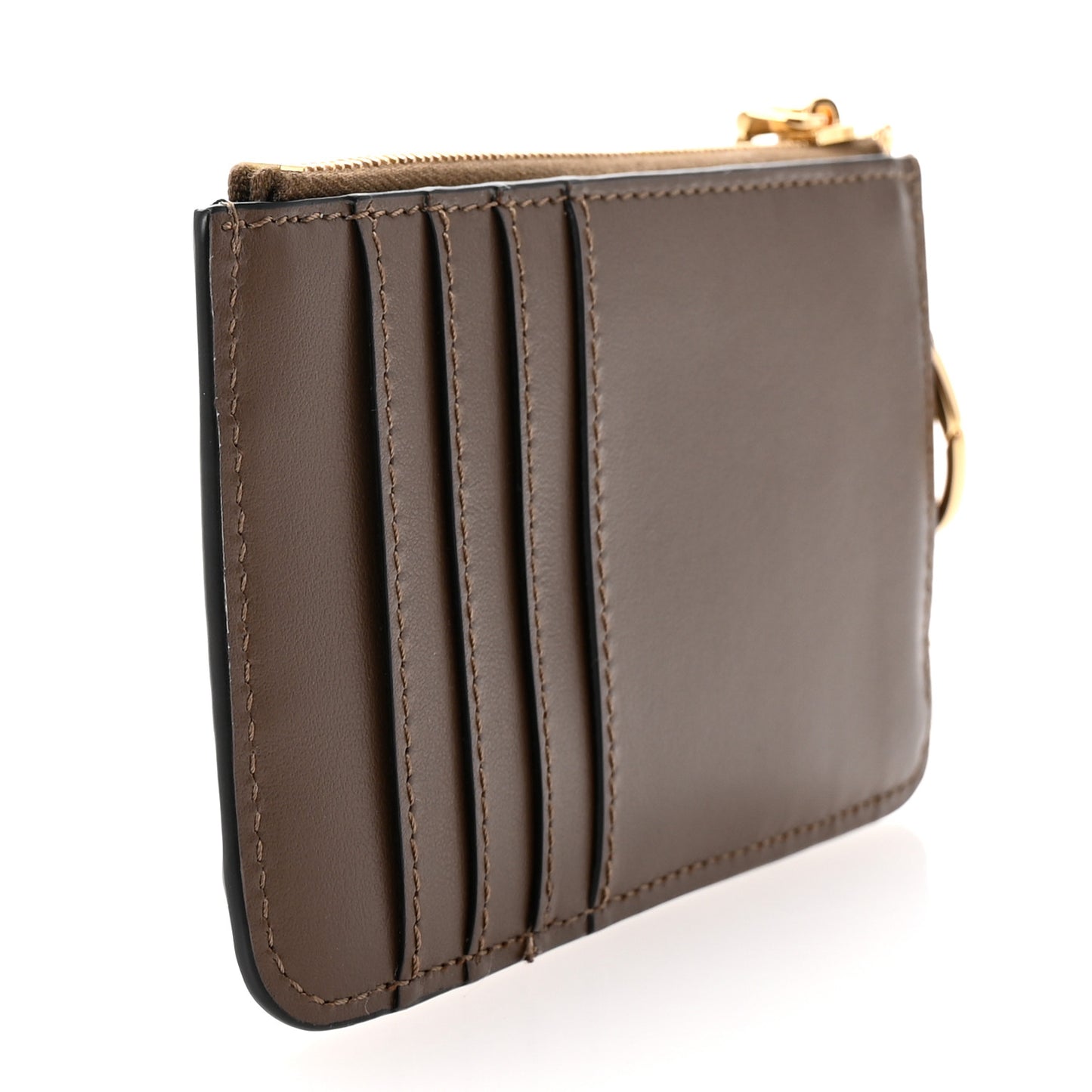Vitello Soft F is Fendi Bi-Color FF 1974 Embossed Key Case Pouch Maya Black