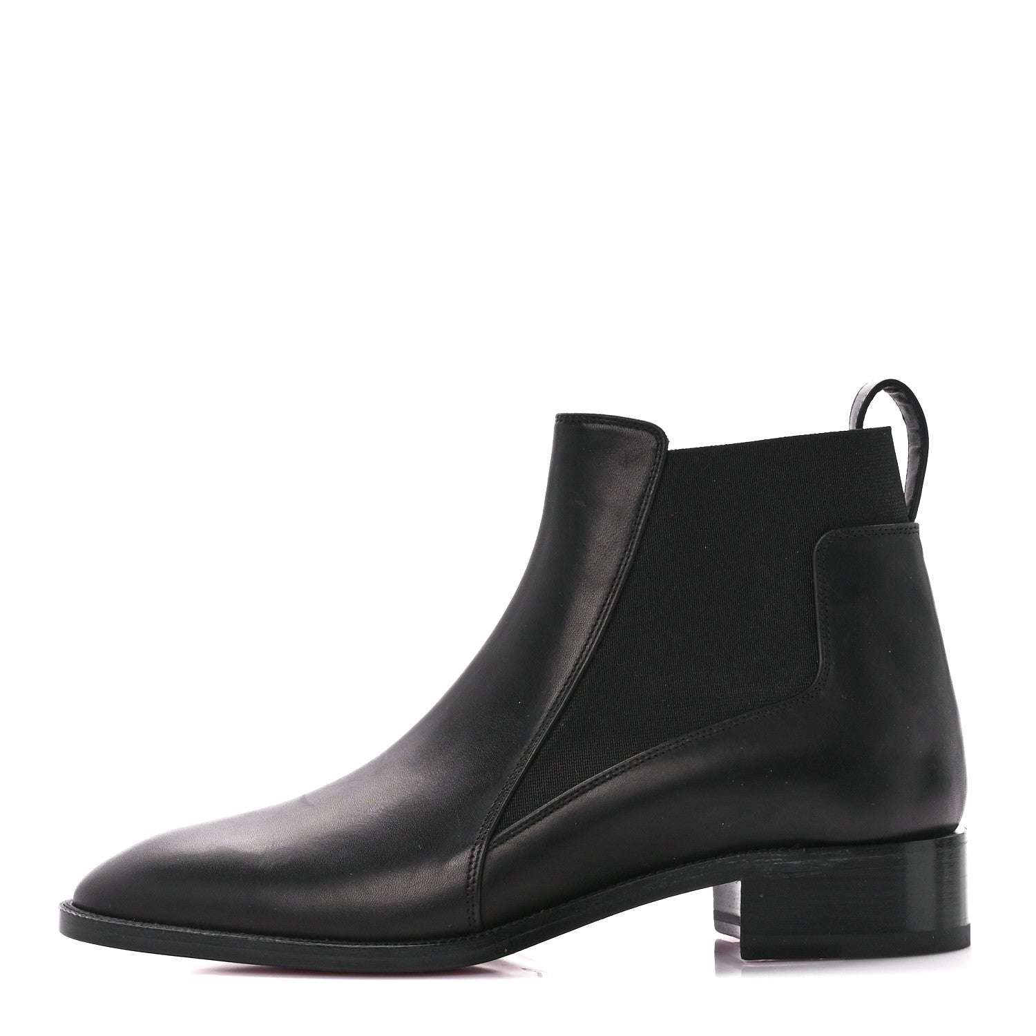Christian Louboutin Calfskin Ingrassato Womens Marmada Flat Chelsea Boots 36.5 Black 1 of 8