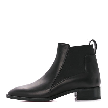 Christian Louboutin Calfskin Ingrassato Womens Marmada Flat Chelsea Boots 36.5 Black 1 of 8