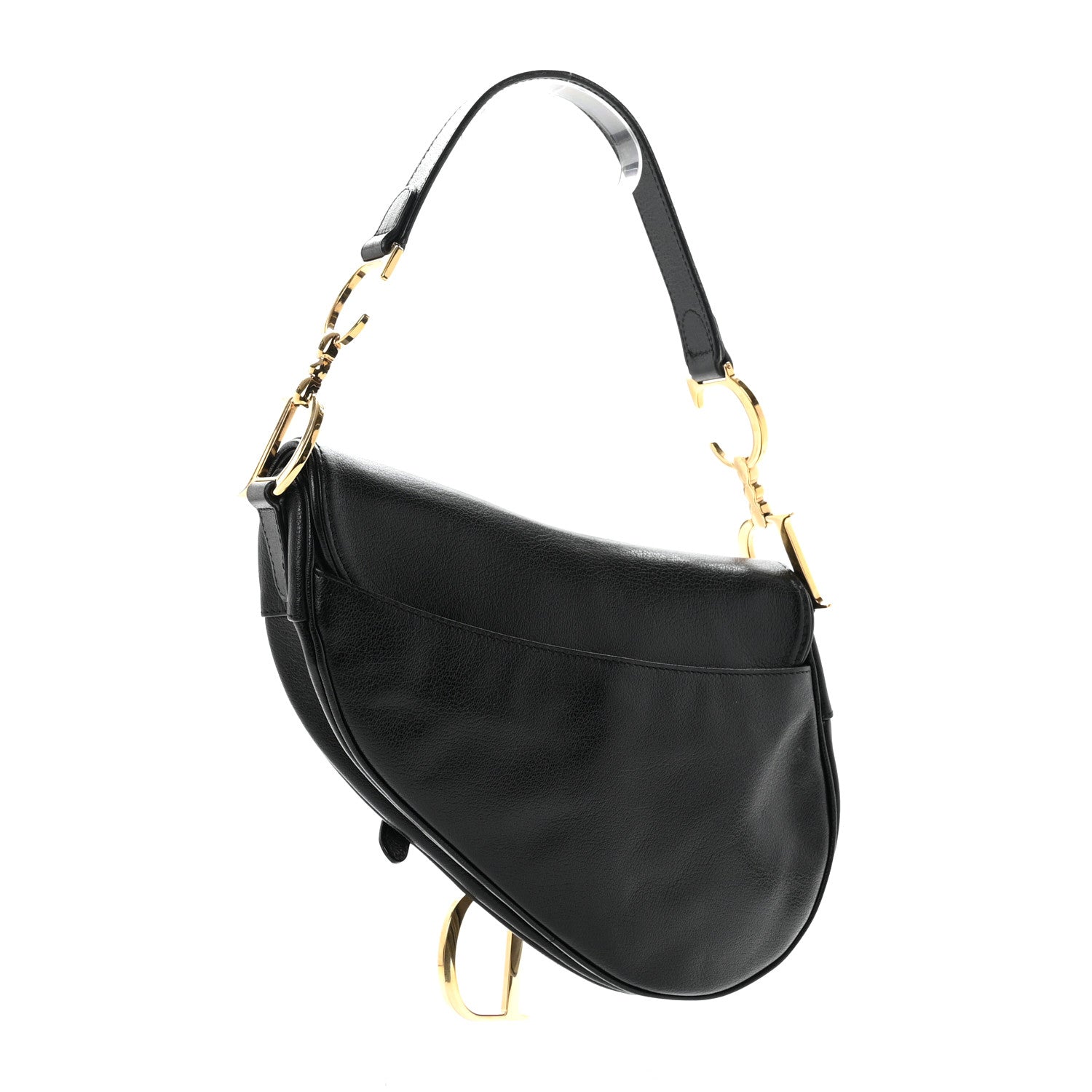 Christian Dior Shiny Goatskin Saddle Bag Black 2 of 9