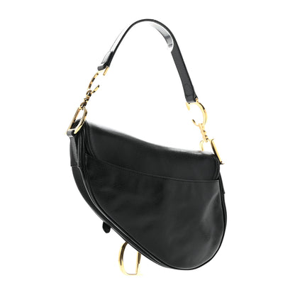 Christian Dior Shiny Goatskin Saddle Bag Black 2 of 9