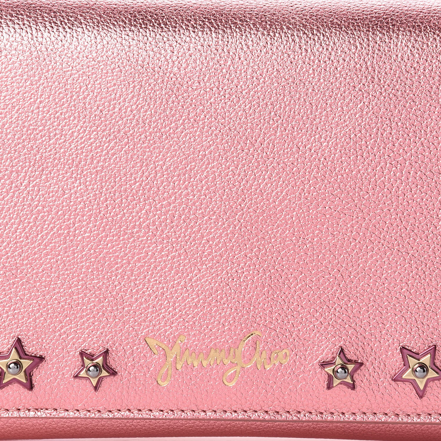 Jimmy Choo Metallic Calfskin Studded Crossbody Bag Pink 7 of 11