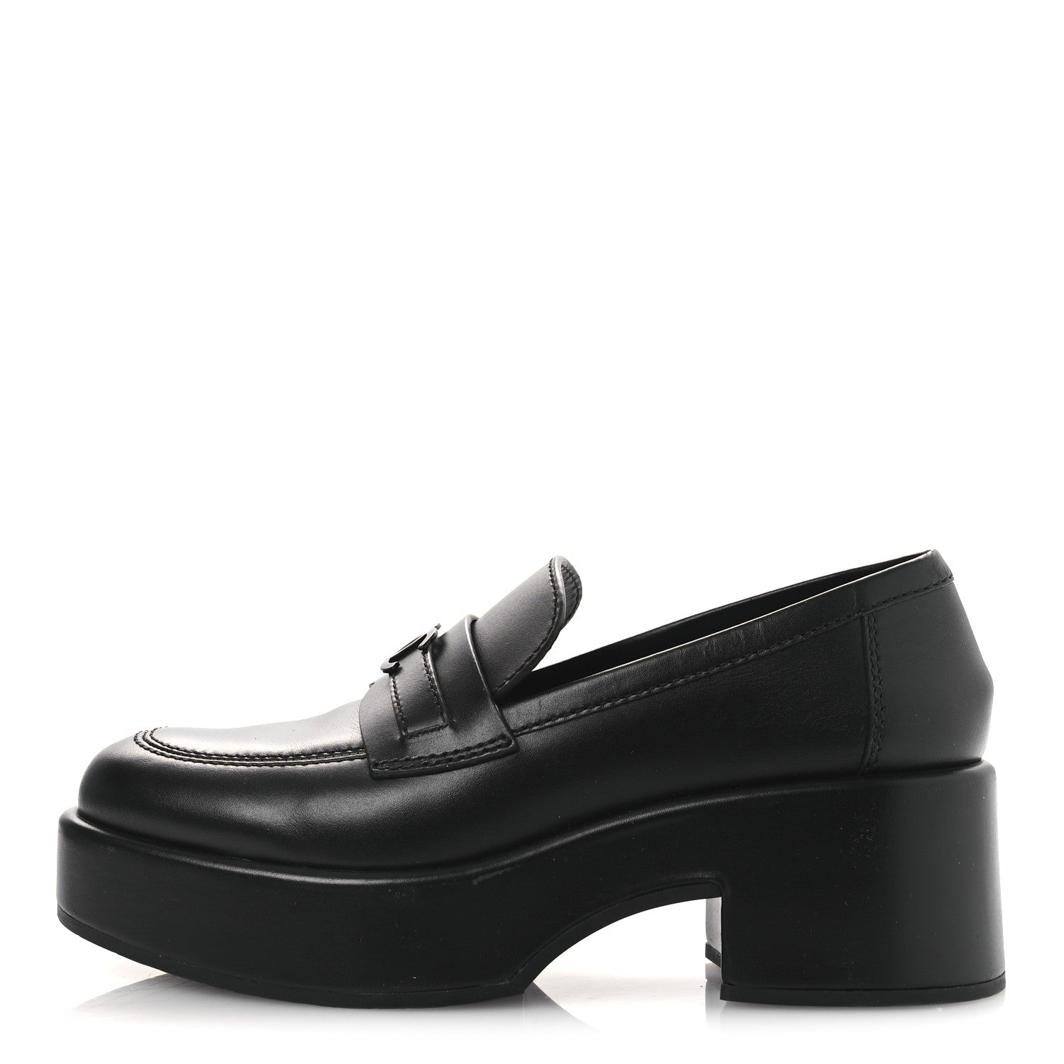 Chanel Calfskin CC Platform Loafers 38 Black 1 of 12