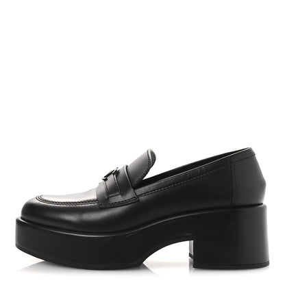 Chanel Calfskin CC Platform Loafers 38 Black 1 of 12