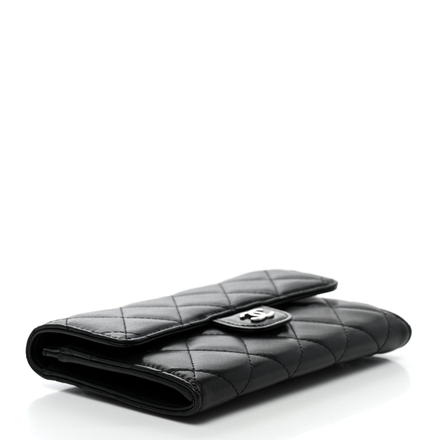 Chanel Lambskin Quilted Small Flap Wallet Black 4 of 9
