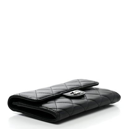 Chanel Lambskin Quilted Small Flap Wallet Black 4 of 9