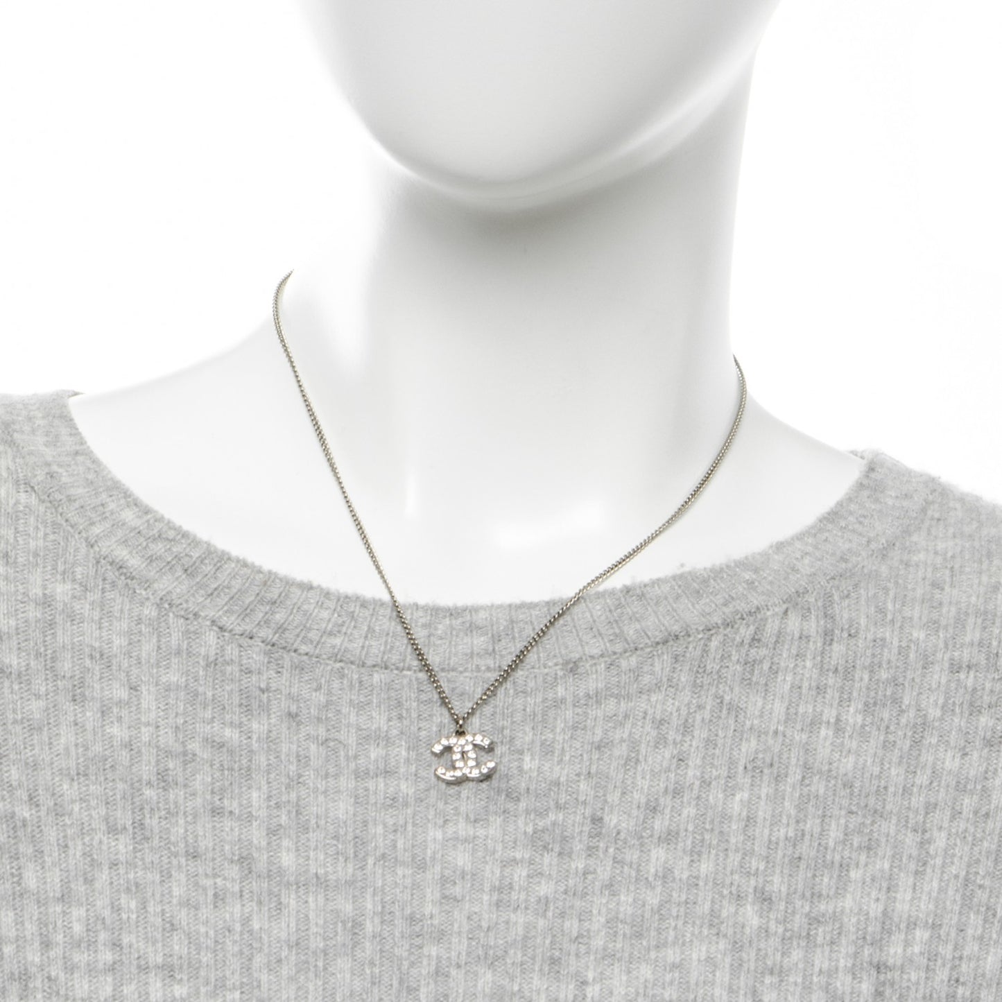 Crystal Timeless CC Necklace Silver