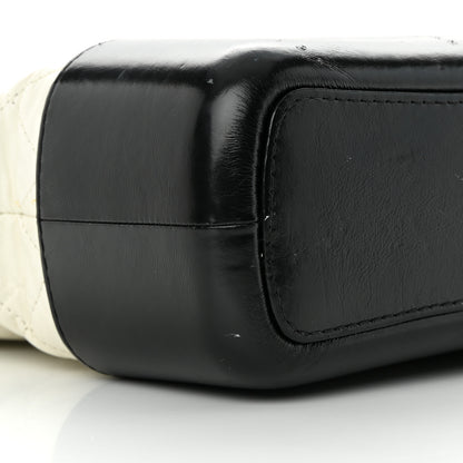 Chanel Aged Calfskin Quilted Medium Gabrielle Hobo Black White 9 of 22