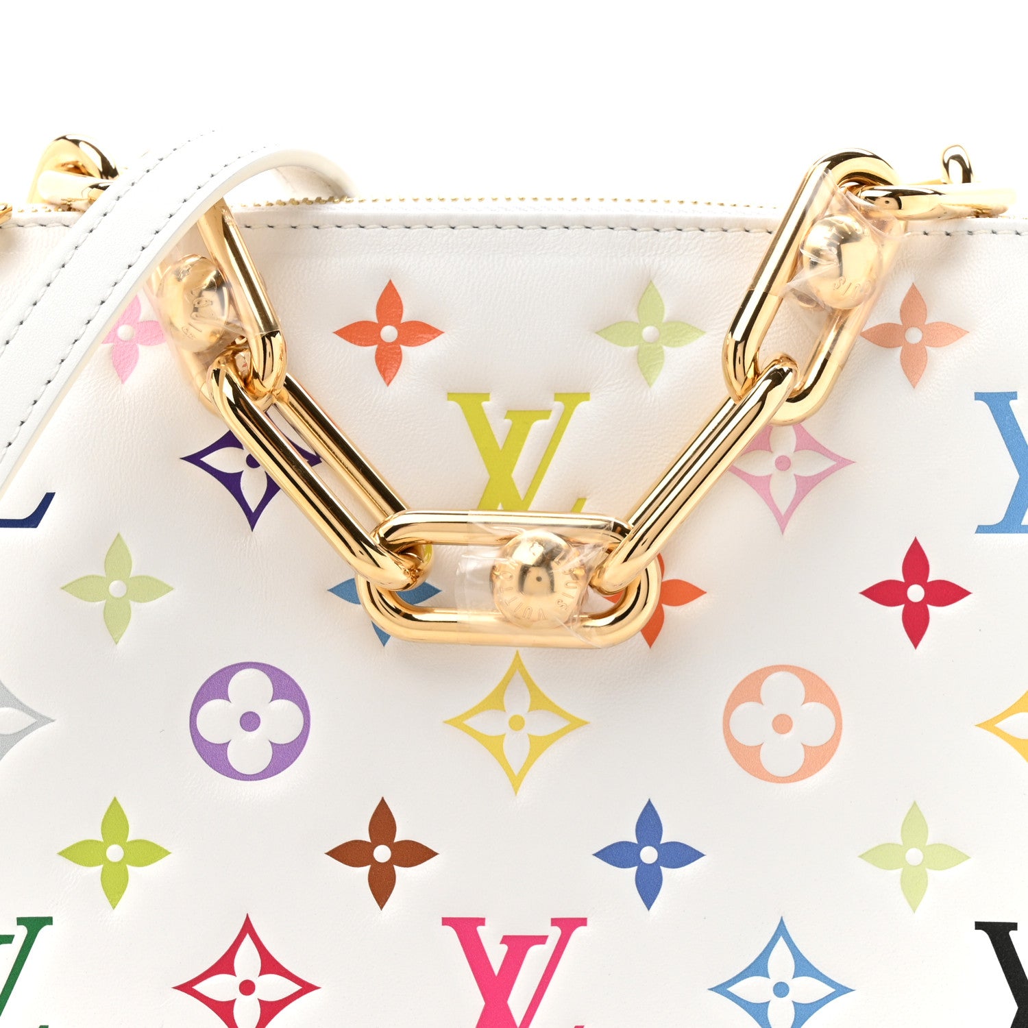 Louis Vuitton LV x TM Lambskin Embossed Monogram Coussin PM White Multicolor 9 of 13