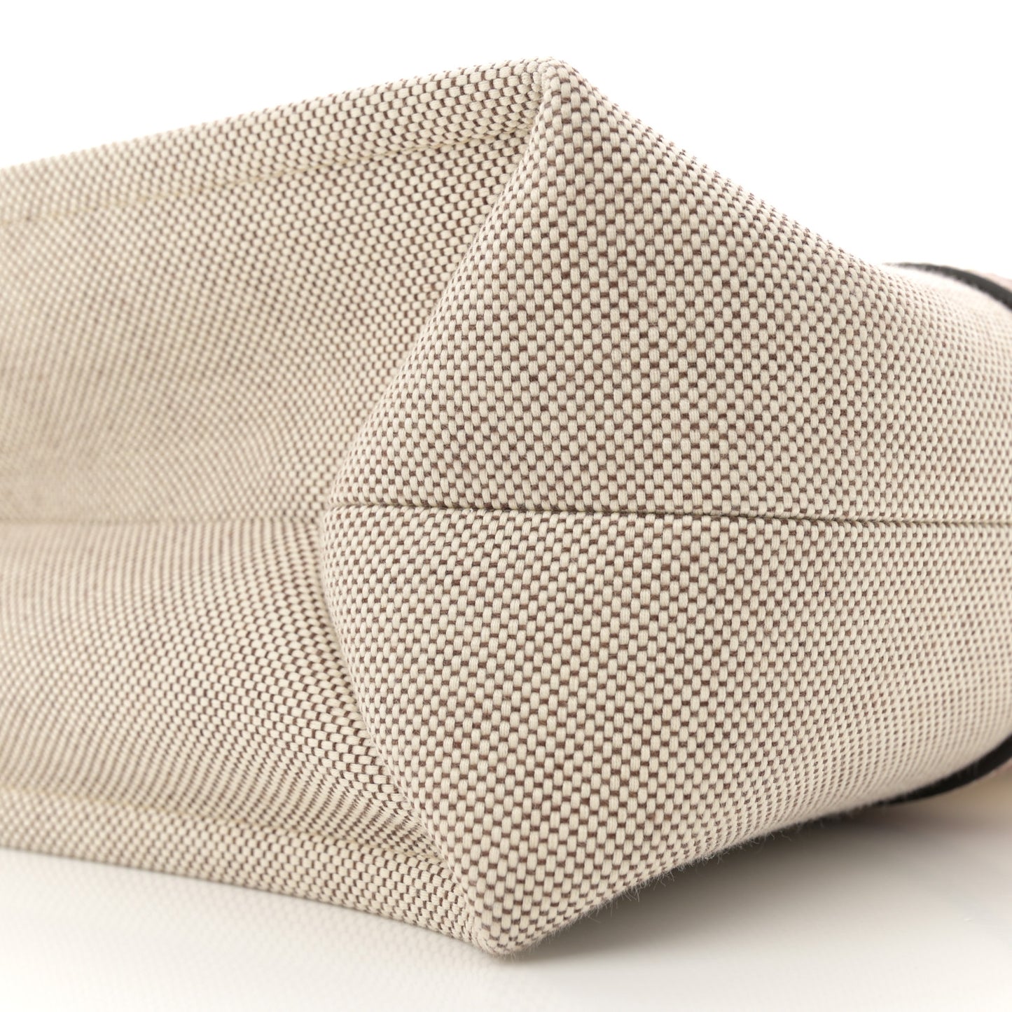 Cotton Calfskin Large Woody Ribbon Tote White Brown