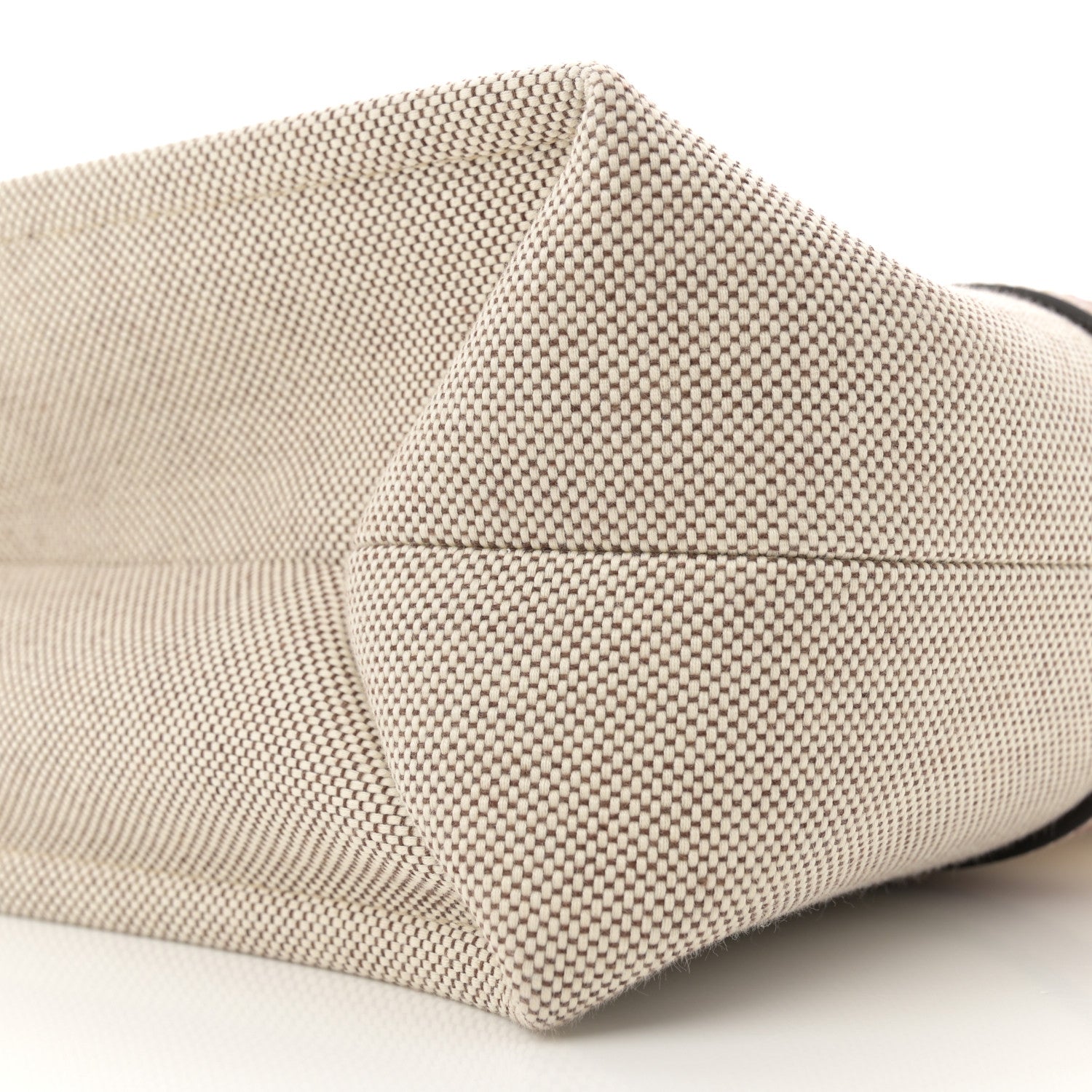 Chloe Cotton Calfskin Large Woody Ribbon Tote White Brown 9 of 10