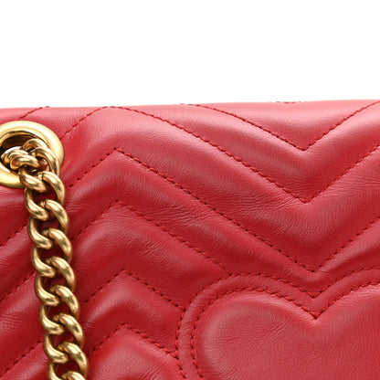 Gucci Calfskin Matelasse Small GG Marmont Shoulder Bag Hibiscus Red 13 of 13
