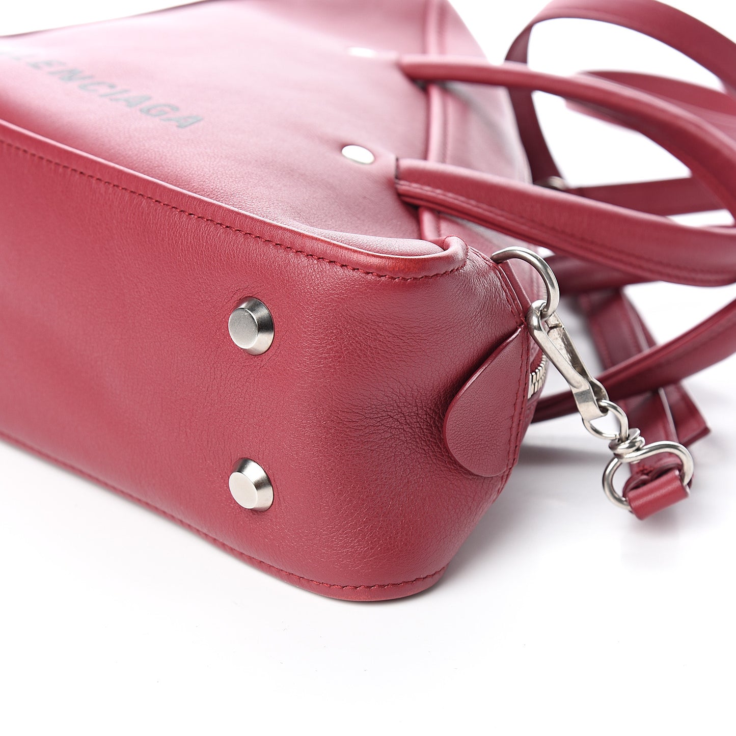 Shiny Day Calfskin S Triangle Duffle Rouge Grenat