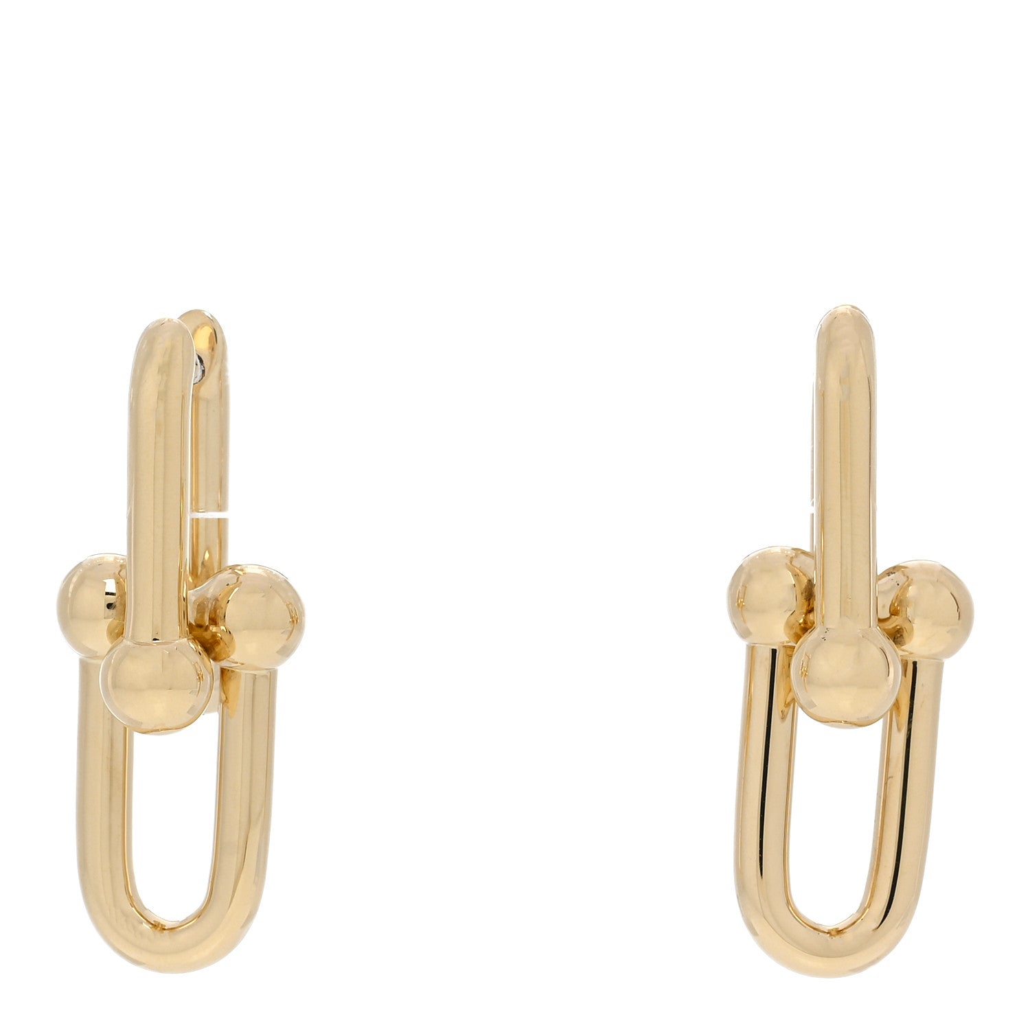 Tiffany 18K Yellow Gold Large HardWear Link Earrings 1 of 4