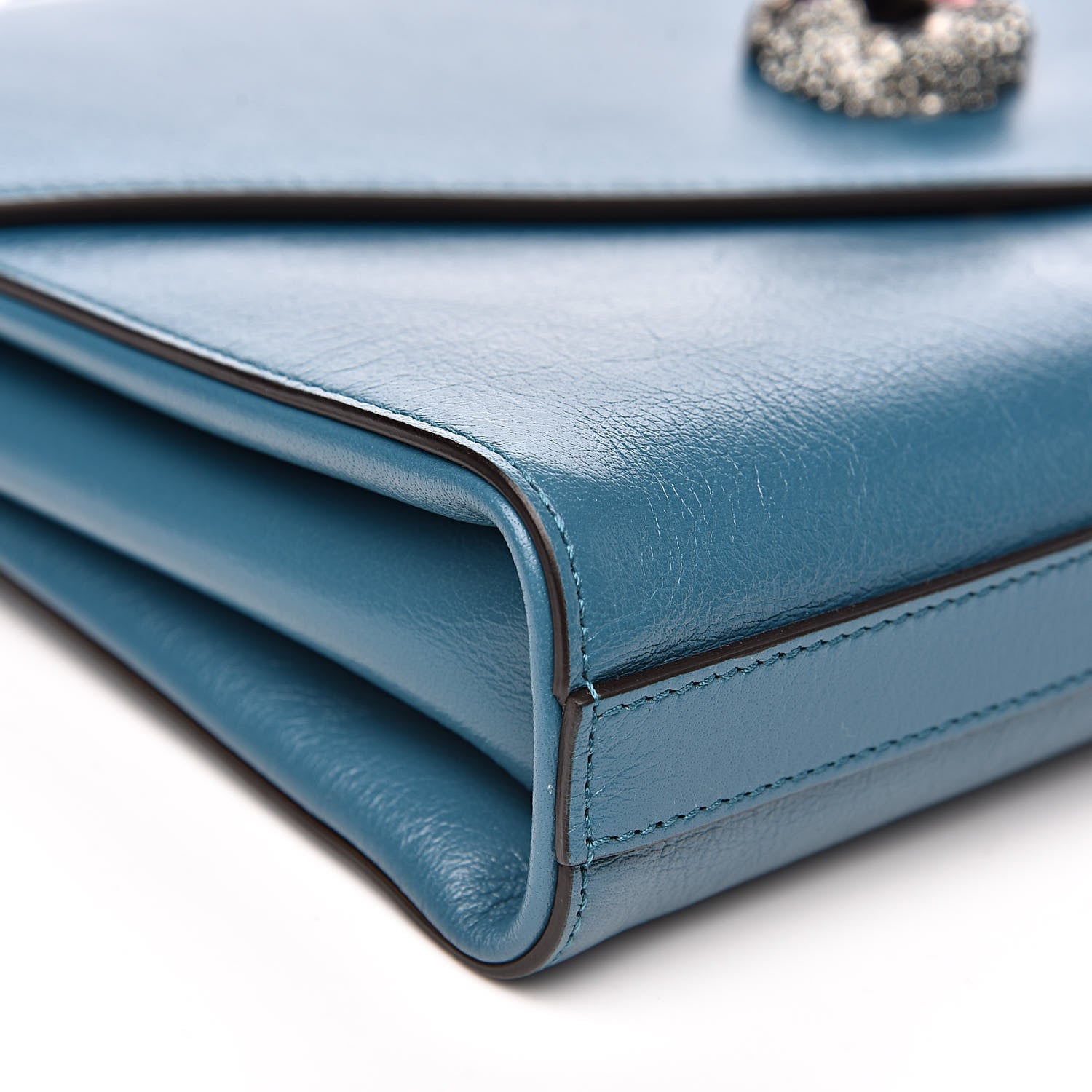 Gucci Calfskin Animalier Medium Shoulder Bag Blue 10 of 11