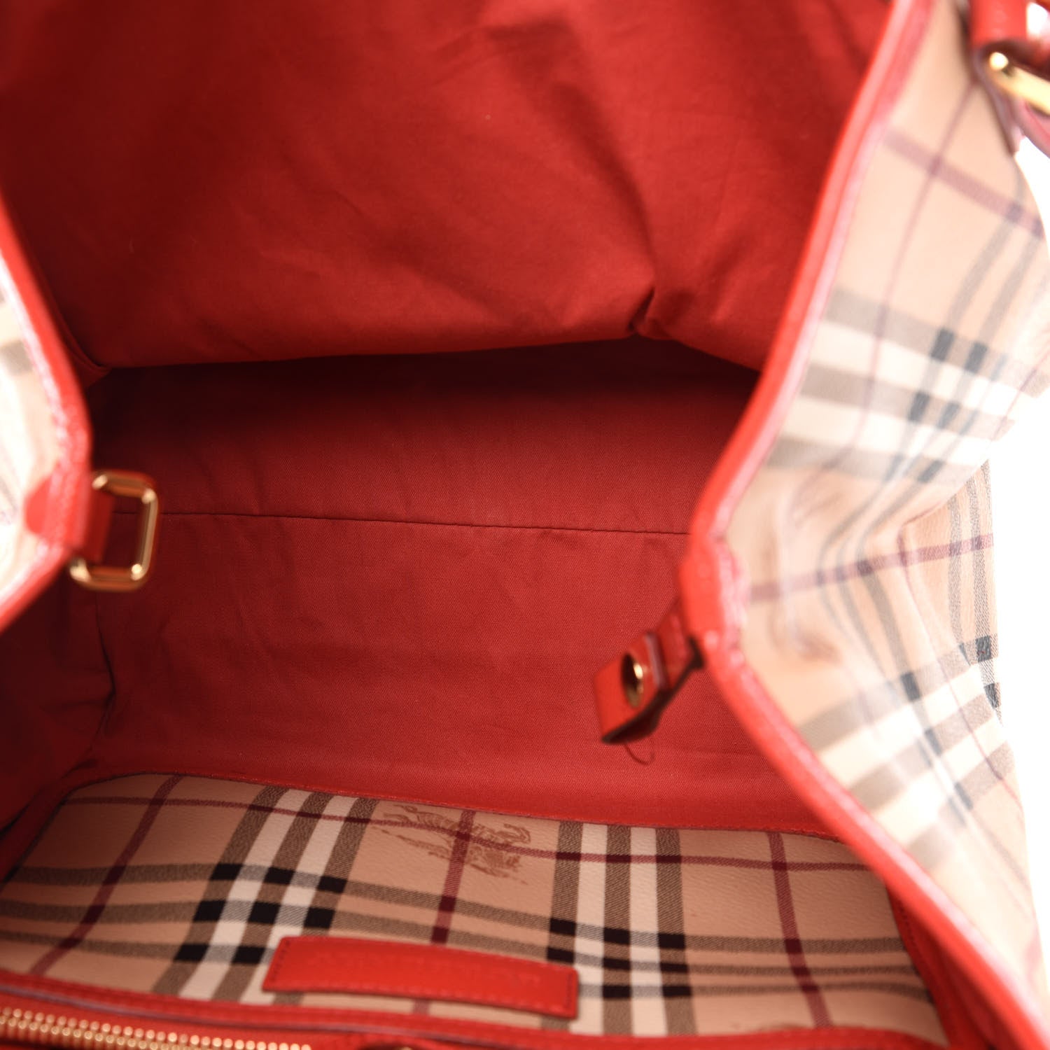Burberry Haymarket Check Small Canterbury Tote Red 5 of 15