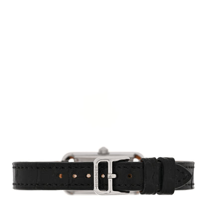 Hermes Stainless Steel Alligator Diamond 17mm Nantucket Quartz Watch Mauve Pale Noir 3 of 5