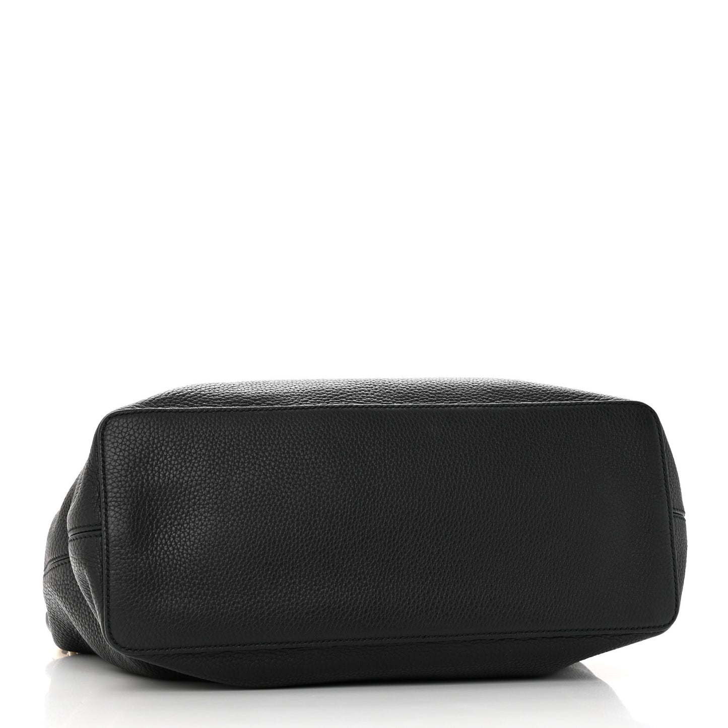Pebbled Calfskin Large Soho Hobo Black