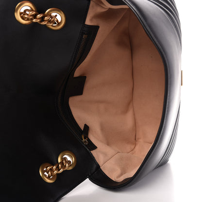 Gucci Calfskin Matelasse Medium GG Marmont Shoulder Bag Black 5 of 9