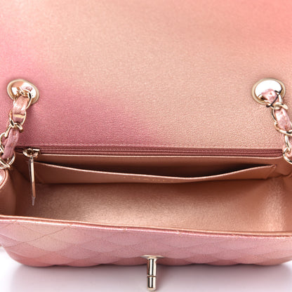 Chanel Metallic Lambskin Quilted Ombre Mini Rectangular Flap Pink 5 of 11