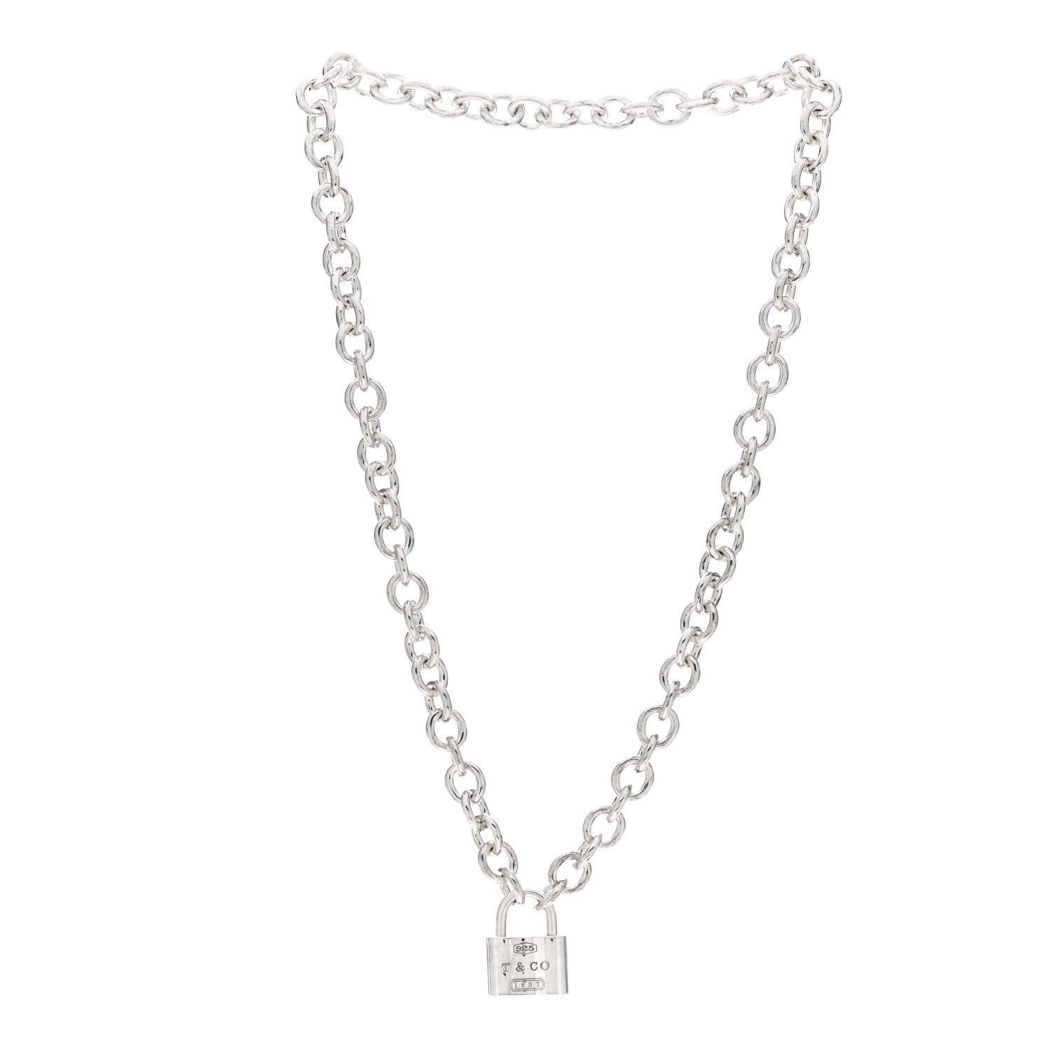 Tiffany Sterling Silver 1837 Lock Charm Necklace 3 of 4