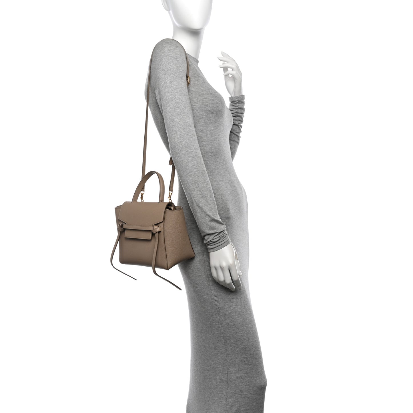 Grained Calfskin Nano Belt Bag Light Taupe