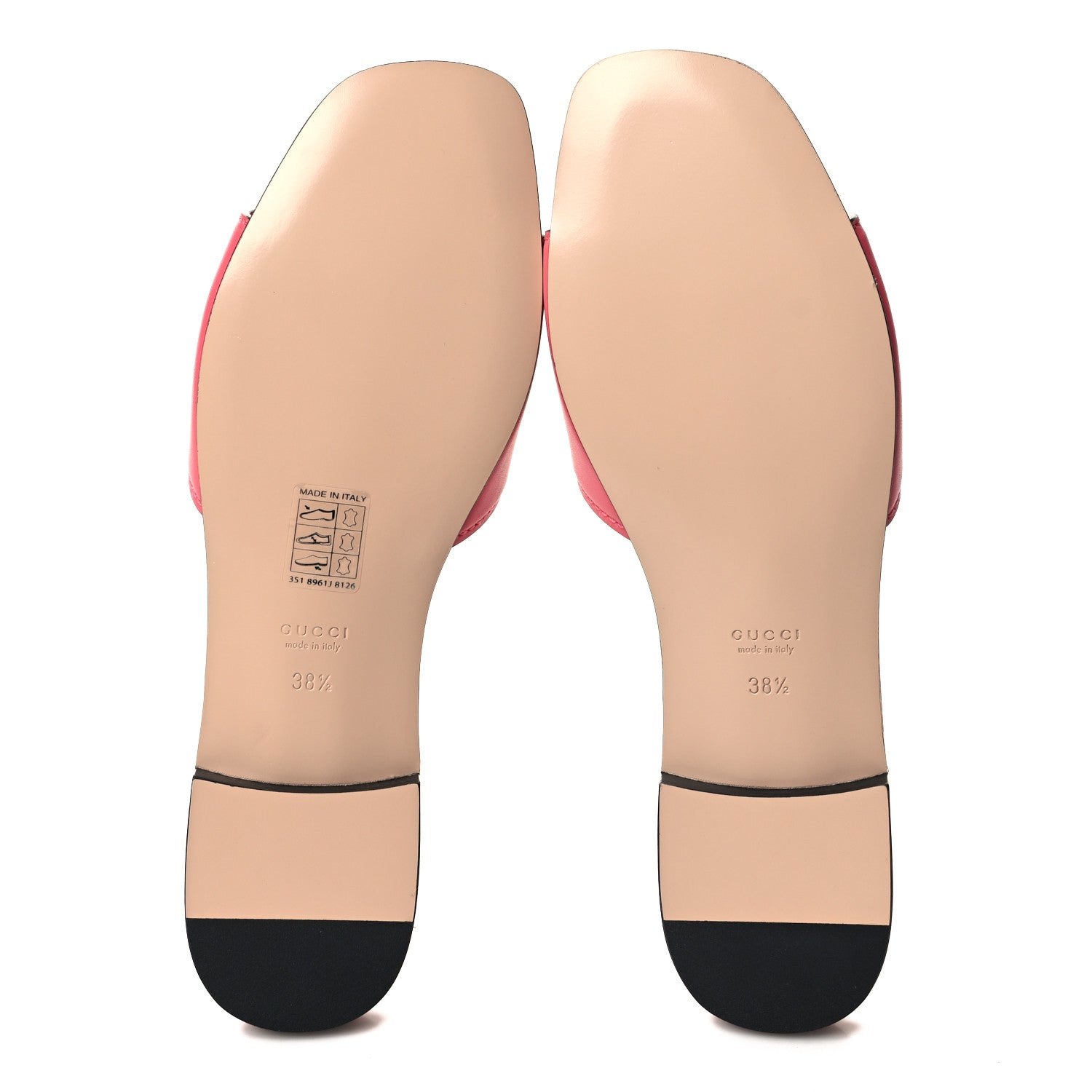 Gucci Cosmos Softy Calfskin Interlocking G Cut Out Slide Sandals 38.5 Rhodamine Pink 5 of 8