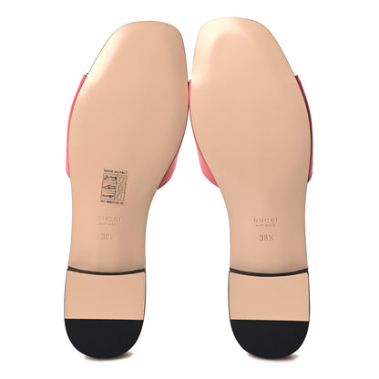 Gucci Cosmos Softy Calfskin Interlocking G Cut Out Slide Sandals 38.5 Rhodamine Pink 5 of 8