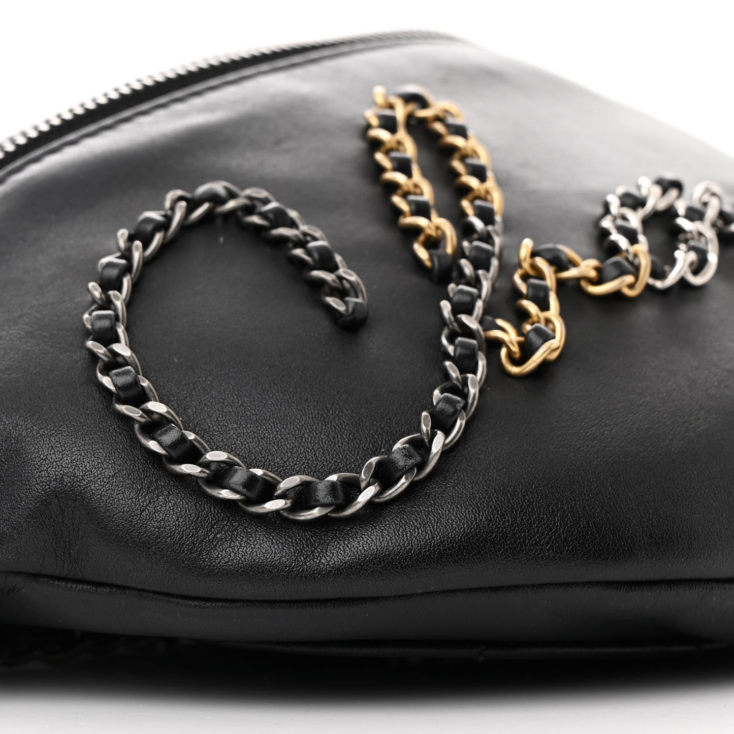 Calfskin Chain 20s Signe Waist Bag Black